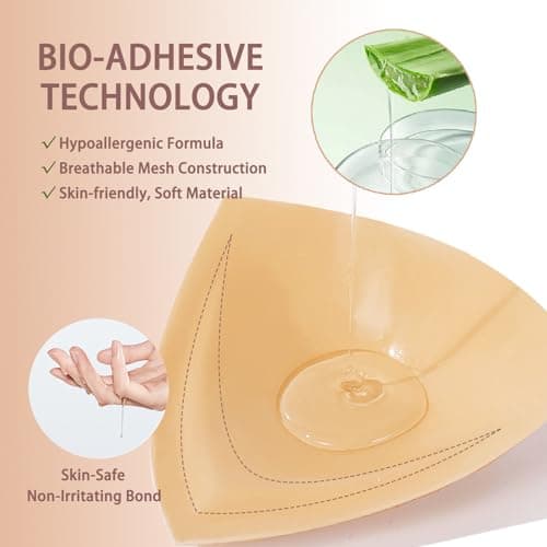 Double-Sided Sticky Bra Lift Inserts | Lightly Padded Push-Up Adhesive Bra for Large Bust | Reusable & Invisible Breast Enhancer Pads for Backless Dresses, Swimsuits - Thumbnail 4