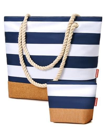 WOOMADA Large Straw Beach Tote - Tote Bag for Towels & Vacation Essentials - Image 1