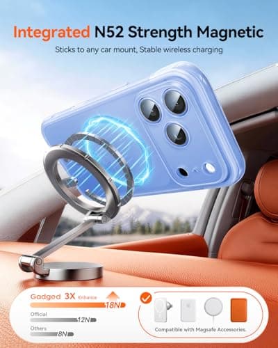 Gadged GPro Air for iPhone 17 Pro Max Case with Screen Protector, [Full Camera Protection] Fit for MagSafe, Mil-Grade Drop Tested, Shockproof Matte Cover for iPhone 17 Pro Max Phone Case 6.9'' Blue - Thumbnail 4