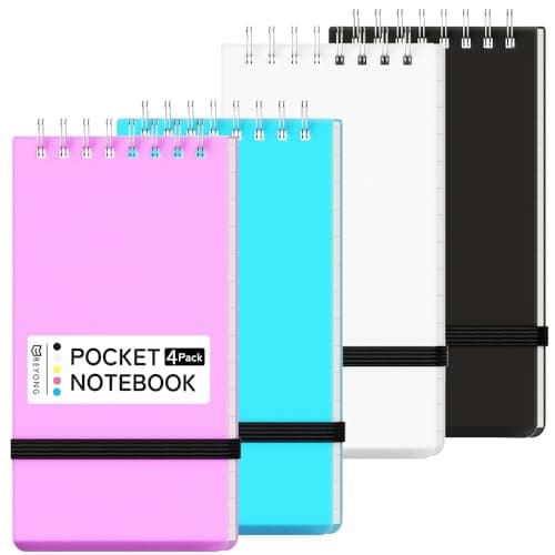 BEYONG Small Pocket Notebook Journal, Mini Notepad Spiral Notebooks Note Pads for Work School (4 Pack, 3x5)