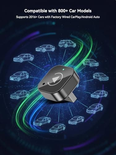 Wireless CarPlay & Android Auto Adapter, USB-A Plug-in Dongle, Converts Factory Wired CarPlay/Android Auto to Wireless (Gloss Black,USB-A) - Thumbnail 6