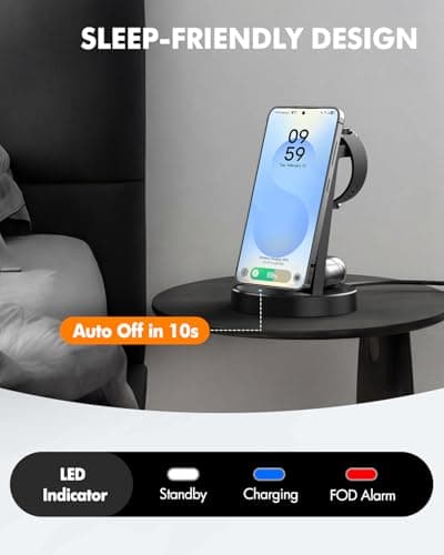 Wireless Charger for Samsung, 3-in-1 Android Charging Station - Thumbnail 5