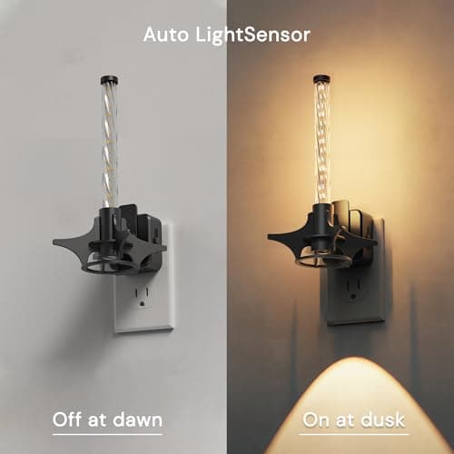 L LOHAS LED Night Lights Plug into Wall, Dusk to Dawn Sensor Nightlight, 0-100LM Brightness Adjustable, 3000K Soft White, Rocket Night Light with Black Rocket Base for Bedroom Bathroom Hallway Decor - Thumbnail 2