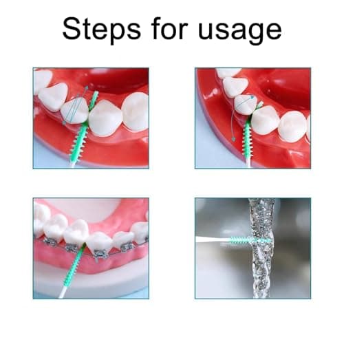 Maoerdental 300 Pieces Dual-Use Interdental Brushes Soft Silicone, Disposable Dental Picks,Premium Dental Floss Picks for Effective Teeth Cleaning(300PCS Orange) - Thumbnail 4