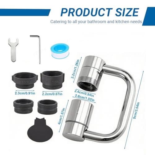 Faucet Extender for Bathroom Sink, Dual Modes Bubble Stream & High Pressure Spray, 1440° Rotation 4 Connector Foldable Design, Fits Most Faucets for Kitchen Bathroom Sink, Splash Proof Water Saving - Thumbnail 4