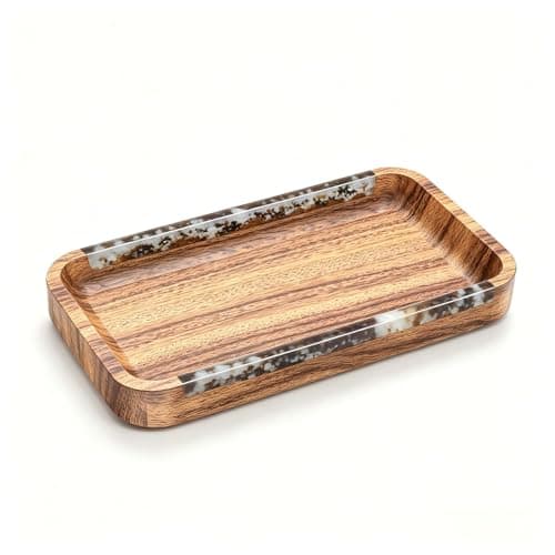 HOWFAQUI Resin Seashell Charcuterie Board,13x7 Acacia Wood Cheese Board - Image 1
