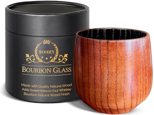 12oz Charred Wooden Bourbon Drinking Glass, Bourbon Gifts for Men - 12 Oz Charred Wooden Old Fashioned Glass Whiskey Tumbler | Birthday Whiskey Gifts for Men, Dad or Brother | Original Bourbon Tumbler - Image 1