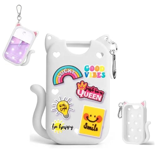 Silicone Case for Touchland Hand Sanitizer Spray, Compatible with Touchland 1 FL OZ/30ML with Keychain & 6 Charms, Cute Hand Sanitizer Travel Accessories, Mothers Day Gifts (White) - Image 1