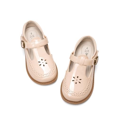 DREAM PAIRS Toddler Little Girl's Mary Jane Dress Shoes - Ballet Flats for Girl School Uniform Shoes,Size 9 Toddler,Nude,KKUMFA2509