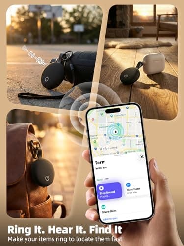 Xiauma Air Tracker Smart Tags iOS & Android, Bluetooth Key Finder Locator with Sound, IP65 Waterproof Tracking Device, Replaceable Battery Item Finder for Luggage, Keys, Wallets, Pets, Backpack - Thumbnail 3