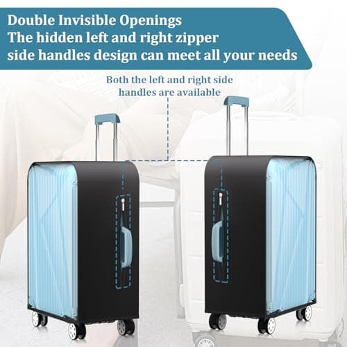 YHOUSE Clear Luggage Cover Protector For Suitcase, PVC Waterproof Suitcase Cover Protector Fit 30-32 Inch Luggage - Thumbnail 5