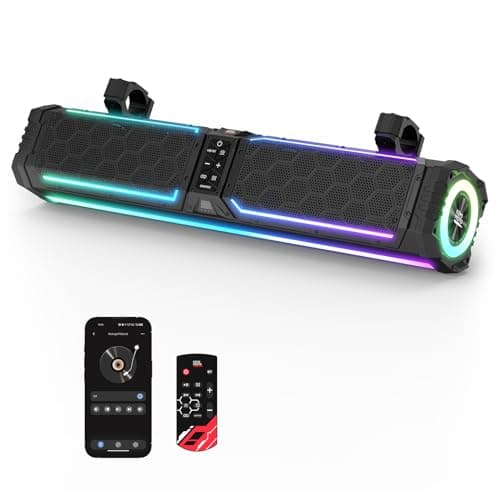 KEMIMOTO Midnight 70Gen2 28-inch 8 Speaker UTV Sound Bar, IP66 Water Resistant Golf Cart Sound Bar Speaker System with RGB, SxS Soundbar Compatible with Polaris RZR Can-Am - Image 1