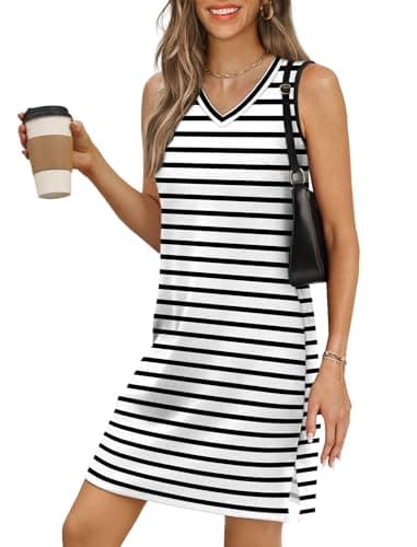 BKRIVE V-Neck Summer Casual Beach Dresses for Women 2026 Vacation Women's Sleeveless Sundress with Split - Image 1