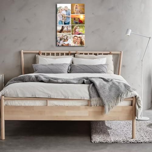 ZHIYYHAO Multi Photo Collage Custom Canvas Wall Art Framed Customize Picture Canvas Prints with Your Photos Wall Art Living Room Bedroom Study room Home Decor for Kids Family Lover Wedding (CF-4, 24.00L" X 16.00W'' ) - Thumbnail 3