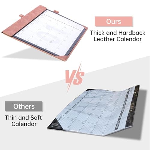 Bibiage Desk Calendar 2026 Jan to Dec with Plastic Cover, Large Desktop Calendar 12"x17" with to-do List, Wall Calendar Leather Hard Back, Large Ruled Block, Monthly Flip, Desk Decor, Office Supplies, Green - Thumbnail 3