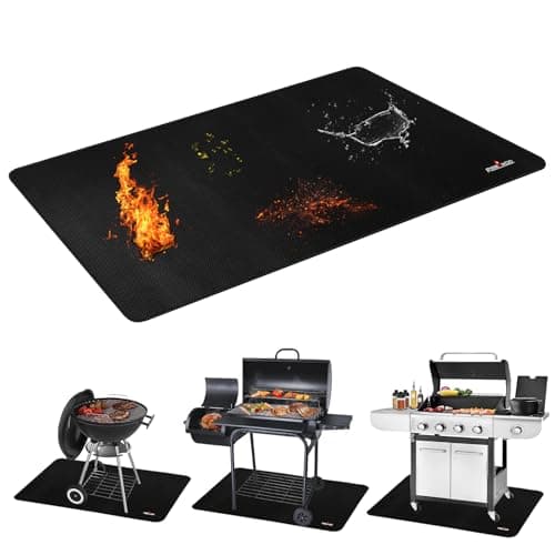RERAMDO 48 X 30 Inch Under Grill Mats for Outdoor Grill, Double-Sided Fireproof/Waterproof/Oil-Proof Grill Pad, BBQ Matt for Under Grill, Indoor Fireplace/Fire Pit Mat, Deck and Patio Protector Mat - Image 1