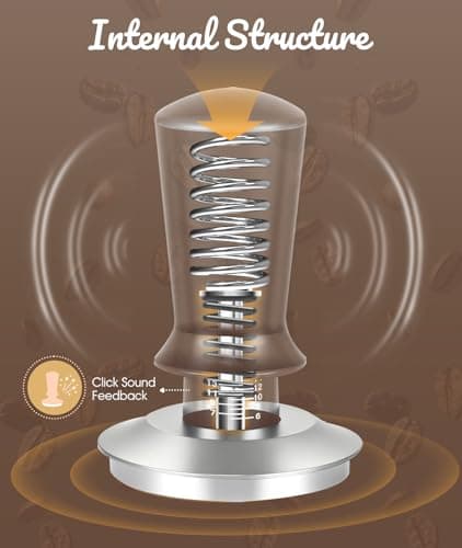 Irosiy 58MM Espresso Tamper - Professional Coffee Press with Non-Slip Base, Calibrated Pressure, Ergonomic Handle for Barista & Home Brewing - Grey - Thumbnail 5