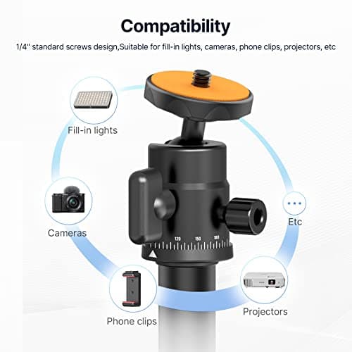 jusmo LS09 Aluminum Projector Floor Stand for Nebula/XGIMI/Other Video Projectors, Mevo Camera Stand, 16.5-34.6inch Adjustable, Compatible with Projector/Camera/Phone/GoPro/Webcam/Lights - Thumbnail 6