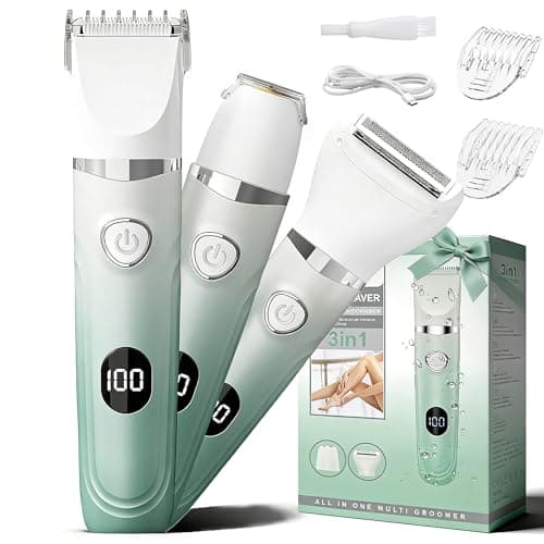 RUIM Women's 3-in-1 Bikini Trimmer, Electric Shaver for Pubic Hair & Body, Painless Lady Shaver for Legs Underarms Face, IPX6 Waterproof Wet/Dry, USB-C Cordless Razor, Gift for Mom - Image 1