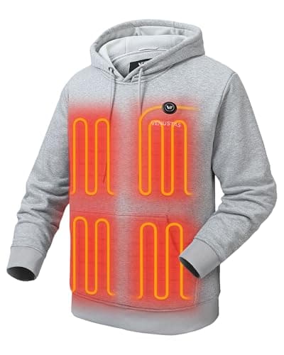 Venustas Unisex Pullover Heated Hoodie with Battery Included, Heated Sweatshirt for Men and Women Heather Gray - Image 1