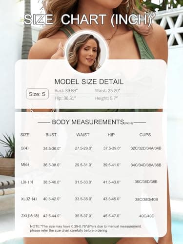 JUYUEO Womens Tankini Bathing Suits V Neck Push Up Tankini Top Two Piece Tummy Control Swimsuits High Cut Swimwear Blue M - Thumbnail 6