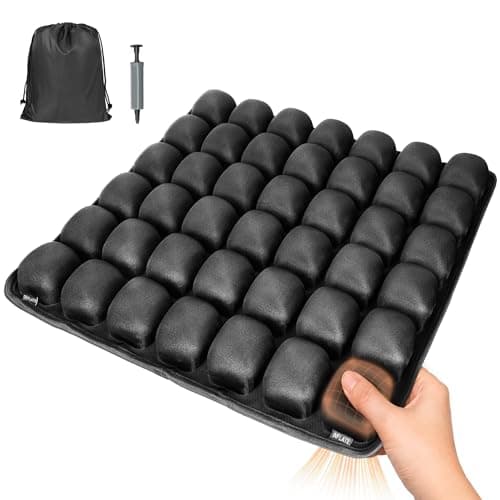 JQinHome Inflatable Seat Cushion with 42 Airbags, Press-Type Airplane Cushion for Long Flights, Portable Sondur Travel Cushion, Ergonomic Travel Seat Cushion for Airplane, Car, Office & Wheelchair