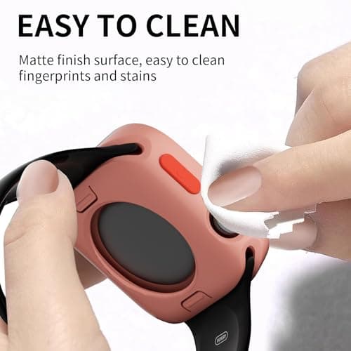 SDOCEBF Rugged Case for Apple Watch Case 41mm 40mm Series 9/8/7/6/5/4/SE3/2/1, Apple Watch Series 8 41mm Case, Soft Flexible TPU Shockproof Protective Cover, Pink - Thumbnail 3