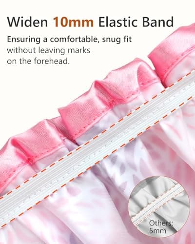 mikimini Large Shower Cap for Women Long Hair, 1 Pack,Romantic Petal Design, Double Layer Waterproof, Reusable, Washable, High-quality, Floral Print - Thumbnail 3