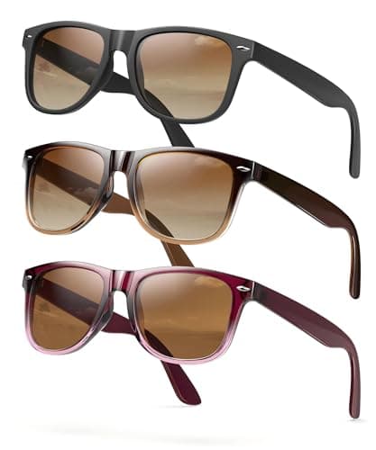 QALLY Polarized Sunglasses Womens Square Womens Sunglasses Trendy Classic Retro Sun Glasses Fashion UV400 Protection 3 Pack - Image 1