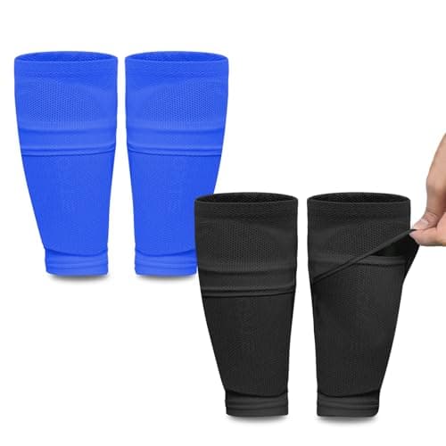ATHCISE 2 Pairs Kids Youth Soccer Shin Guard Sleeves with Optimized Insert Pocket, Shin Pad Compression Sleeves for 3-15 Years Old Boys Girls Child Teens for Soccer Sport