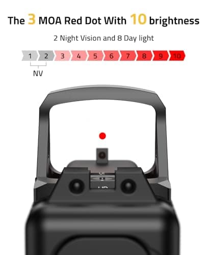 CVLIFE Wolfprowl Motion Awake Red Dot Sight, Compatible with RMS/RMSC 3MOA Red Dot Compact Reflex Sight Shockproof IPX7 Waterproof, with Adapter Plate for MOS 21mm Picatinny Base - Thumbnail 5