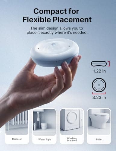 X-Sense Wi-Fi Water Leak Detector for Home - Smart 2-in-1 Leak & Low-Temperature Sensor with App Alerts, Protection for Homes, Kitchens & Basements, Works with X-Sense Home Security App, Model SWS0B - Thumbnail 6
