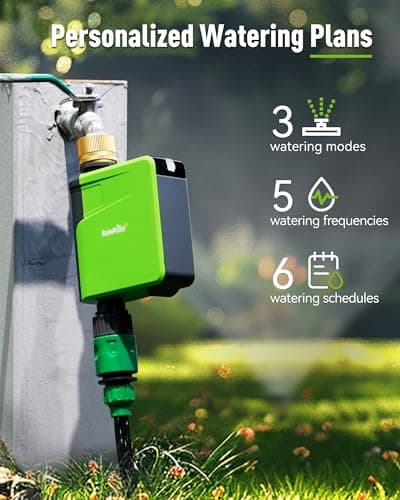 RAINPOINT WiFi Hose Timer, Brass Inlet Smart Sprinkler Timer for Watering, WiFi Watering Timer for Garden Hose with Hub, APP & Voice Control, Automatic Irrigation System for Lawns and Yard - Thumbnail 2