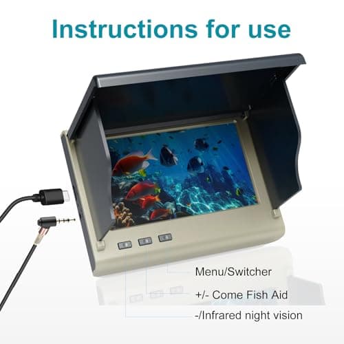 Underwater Fishing Camera, 220° Ultra-Wide 1080P HD Fishing Camera with 4.3" LCD & IR Night Vision, 5000mAh Battery & 100ft Cable for Ice Lake Boat Kayak Fishing - Thumbnail 3