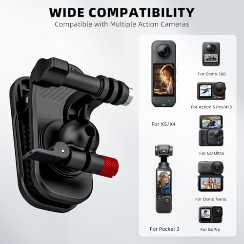 Backpack Clip Magnetic Mount for DJI Osmo Action 5 Pro/6/4/3, 360° Rotating Shoulder Bag Strap Clip Mount for Insta360 X5/X4/Ace Pro 2/Go Ultra, Osmo Pocket 3/Nano/360, for GoPro Hero 13 Accessories - Thumbnail 2