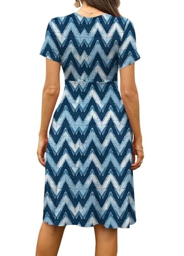 WEACZZY Dresses for Women 2026 Casual Summer Sundress Teacher Dress Business Outfits Spring Clothes,White Waves,2X-Large - Thumbnail 4