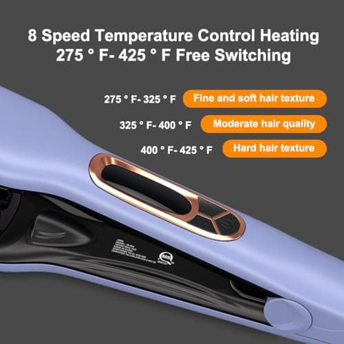 JINRI Hair Brush for Short & Thin Hair, 1.38 Inch Hot Styling Brush with Adjustable Temperature, Dual Voltage 100-240V, Volumizing Hair Iron, Long Lasting Root Volume Hair Styler, Purple - Thumbnail 5
