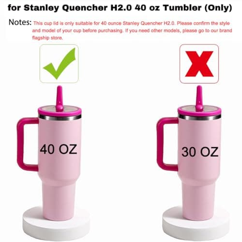 Aooiiysd 2 Pack Stanley Lids 40 oz Leakproof, Replacement Fit for Stanley Quencher H2.0 (Only), Spill-Proof Design, High-End Anti-Fall And Heat-Resistant Material Cup (Purple) - Thumbnail 2