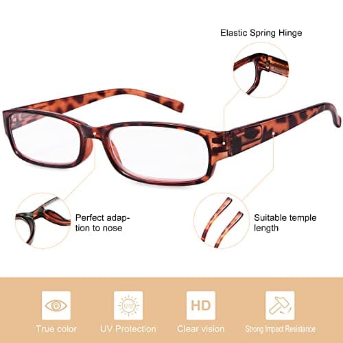 EYEGUARD Readers 4 Pack of Thin and Elegant Womens Reading Glasses with Beautiful Patterns for Ladies 6.00 - Thumbnail 4