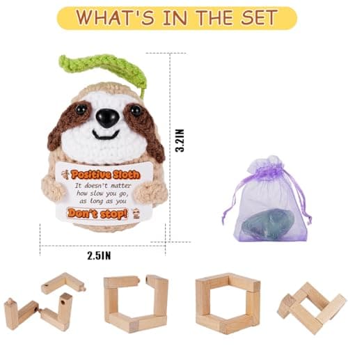 Gifts for Him Her, Positive Crochet Animals with Fragrance, Encouragement Gifts for Women Men, Emotional Support Crochet Gift, for Holidays Such as Mothers Day Fathers Day Birthdays Anniversary - Thumbnail 2