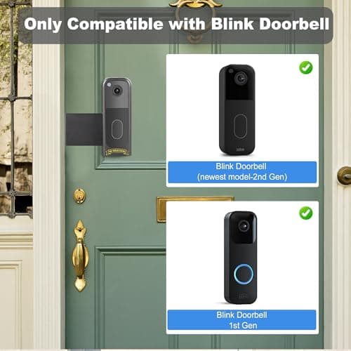 Anti Theft Blink Doorbell Mount - Blink Doorbell Camera Mount 2nd Gen No Drill - Metal Blink Front Door Bracket Door Bell Holder for Apartment - Thumbnail 2