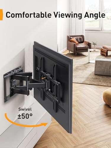Perlegear UL Listed Full Motion TV Wall Mount for 42-90" TVs up to 132lbs, Heavy Duty TV Mount with Dual Articulating Arms, Tool-Free Smooth Tilt, Swivel, Fits 16" Studs, Max VESA 600x400mm, PGLF8 - Thumbnail 6