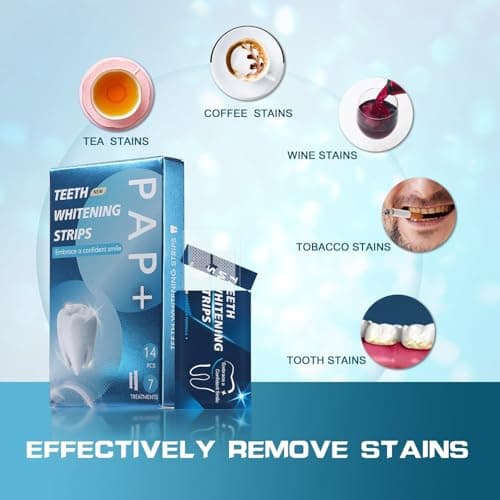 Teeth Whitening Strips - 14 Whitening Strips for Teeth Sensitive, Professional, Fast Remove Smoking, Coffee, Wine Stains, Teeth Whitening Kit Pack of 7 Non-Slip Strips Treatments - Thumbnail 3