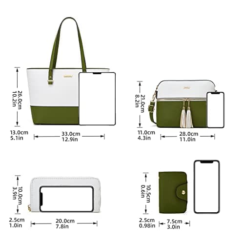 Women Fashion Handbags Wallet Tote Bag Shoulder Bag Top Handle Satchel Purse Set 4pcs - Thumbnail 4