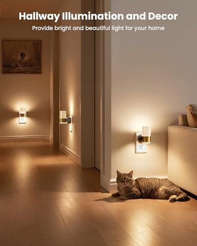 VOLISUN LED Night Lights Plug into Wall, Dimmable Night Light 3 CCT & 5 Brightness Levels, Acrylic Bubble Nightlight with Dusk to Dawn Sensor for Hallway, Bathroom, Stair, Nursery Gold 4 Pack - Thumbnail 4