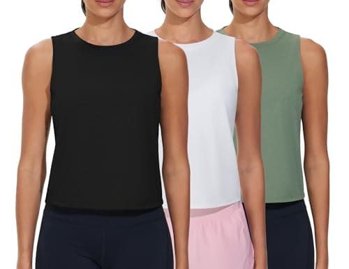 THE GYM PEOPLE Women's Workout Tank Tops 3 Pack Quick Dry Athletic Running Sleeveless Shirts - Image 1