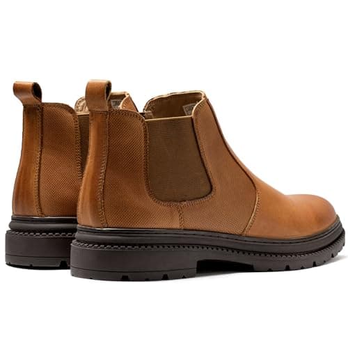 OKKO Mens Chelsea Dress Boots, Genuine Leather Classic Comfortable Casual Slip On Ankle Boot for Men - Thumbnail 3