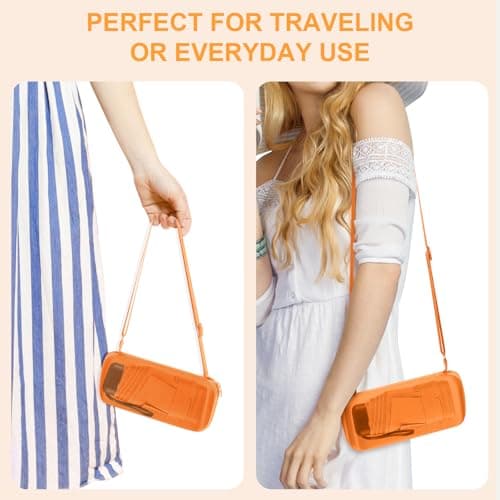 LEAGERA Compact Travel Umbrella with Case - Mini Umbrella for Purse, Small Lightweight &Tiny Umbrellas Design Perfect for Parasol Outdoor Sun&Rain,Orange - Thumbnail 3