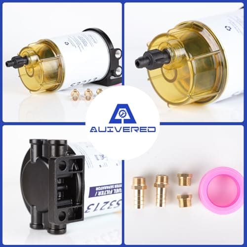S3213 Fuel Water Separator Filter Assembly Kit - 10 Micron Marine Boat Filter for Mercury Yamaha Outboard Motor - Replaces S3214, 35-60494-1, 18-7932-1, 18-17928, 35-809097 Fuel Water Separator Filter - Thumbnail 3