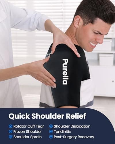 Shoulder Ice Pack Rotator Cuff Cold Therapy, Gel Ice Packs for Injuries Reusable with Long-Lasting Cooling, Thickened Ice Pack for Shoulder, Hot and Cold Pack for Pain Relief, Surgery Recovery Gifts - Thumbnail 3
